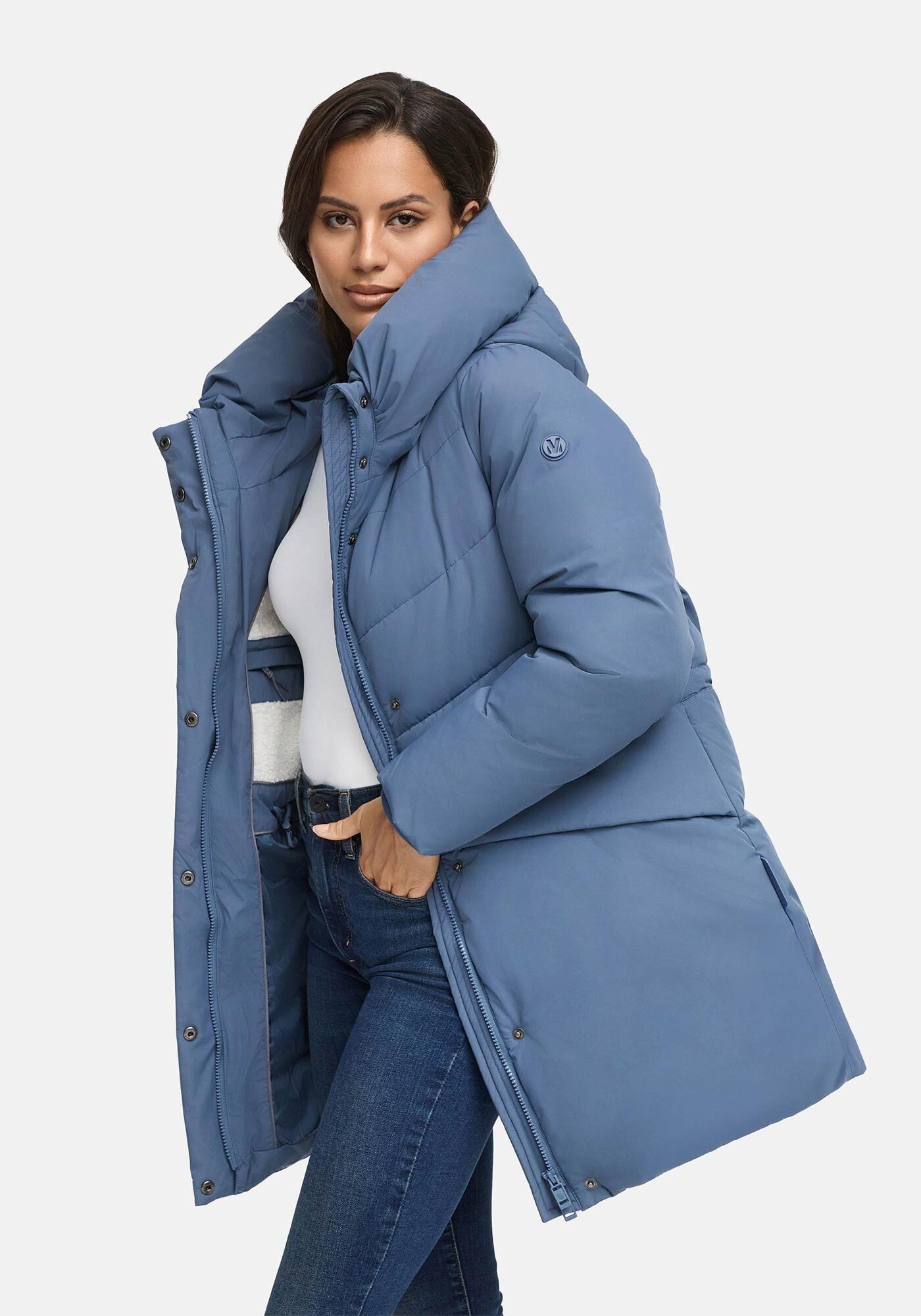 Marikoo Winterjacke Delilah mit kuschelig warmem Teddyfleece und hohem Kragen – Bild 2 von 5