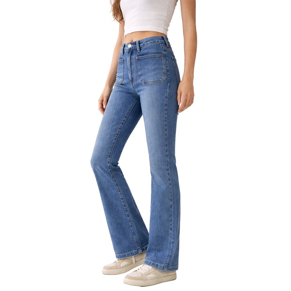 Ital-Design Bootcut-Jeans Damen Freizeit (91279864) Used-Look Stretch Bootc günstig online kaufen