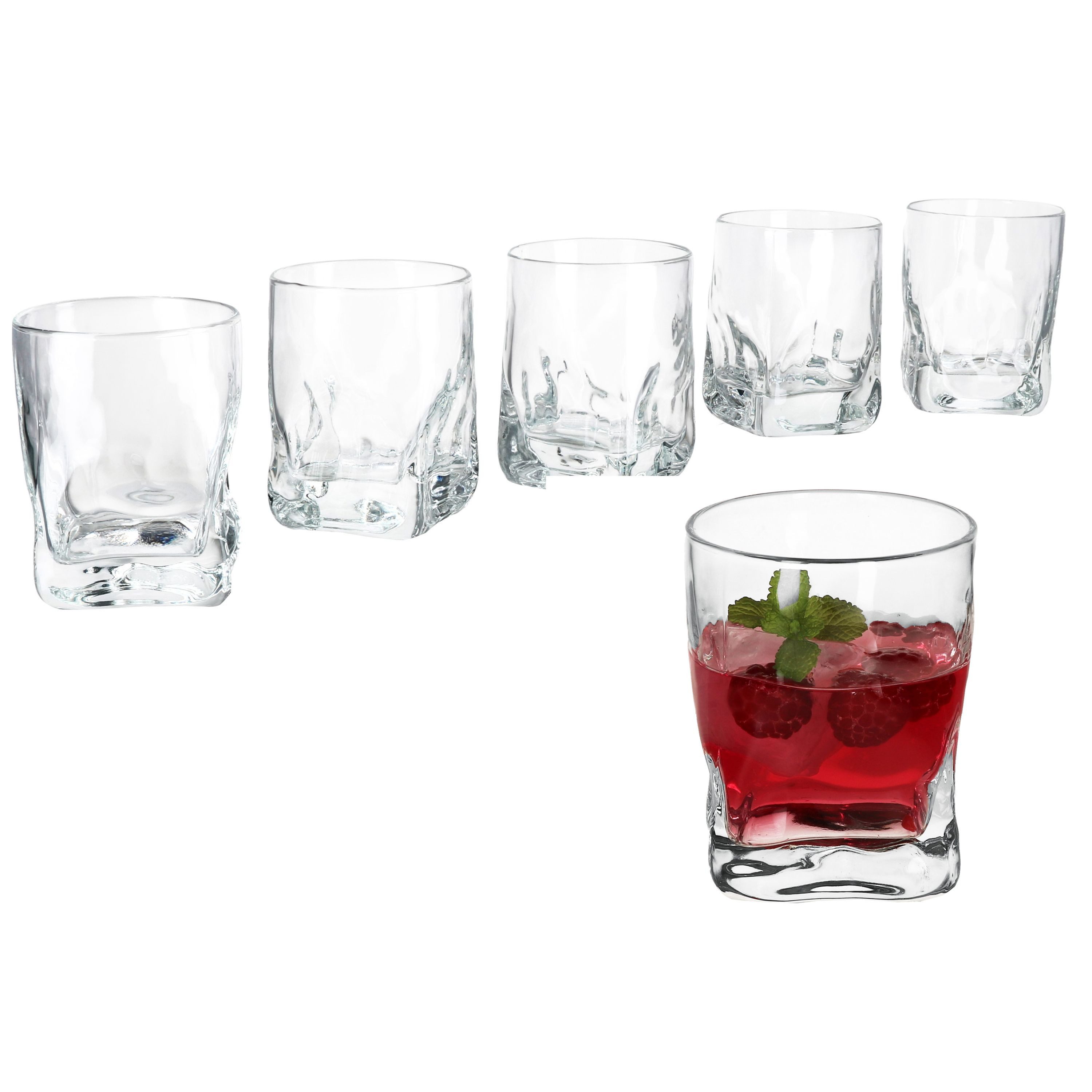 Whiskyglas 6x Frosty Whisky-Gläser 250ml Tumbler D.O.F. Glas Scotch dicker Boden