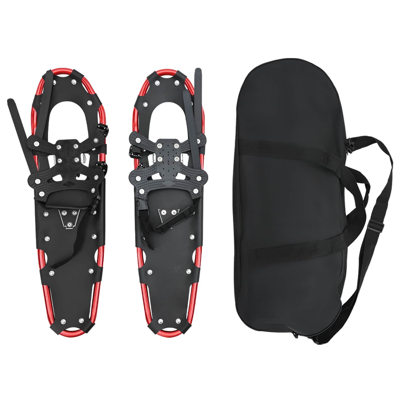 Schneeschuhe 30 Zoll 3 in 1 Schneeschuhe mit Wanderstöcken Rot 30 Zoll