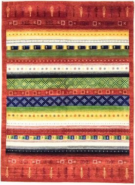 Wollteppich Loribaft Teppich handgeknüpft mehrfarbig, morgenland, rechteckig, Höhe: 12 mm, handgeknüpft