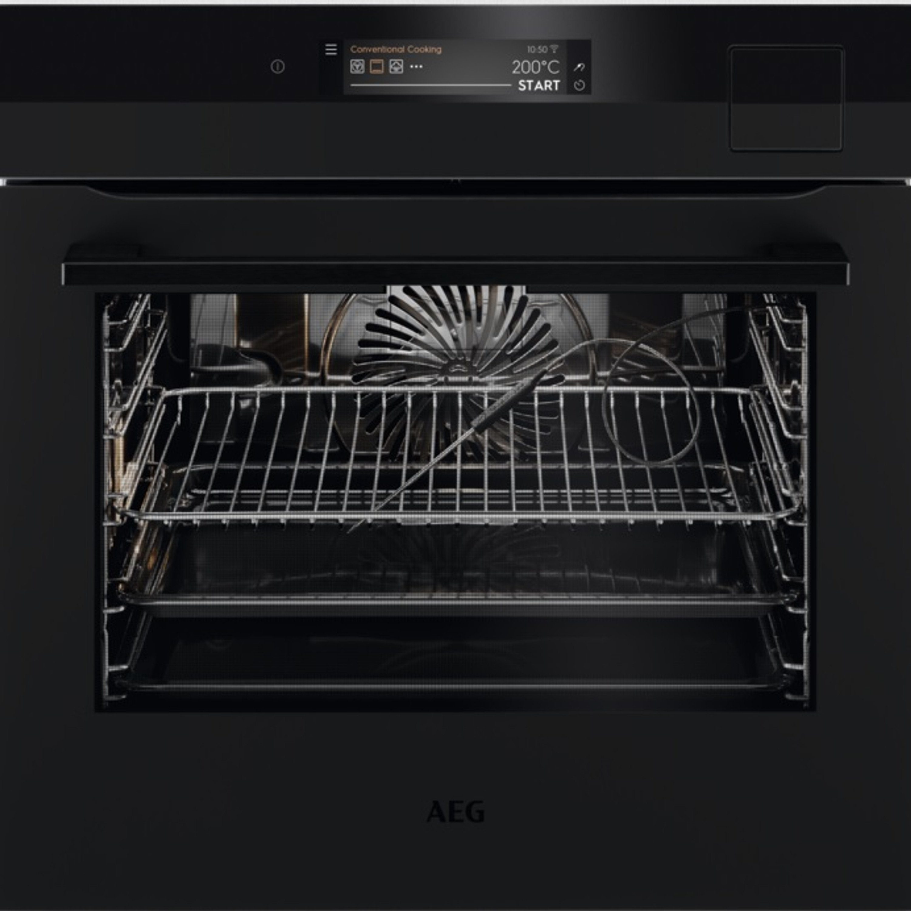 AEG Dampfbackofen mit BSK898330T, Einschubhilfe, mit BSK898330T SenseCook,Kochassistent,SmartKitchen,Kerntemperatursensor Einhängegitter