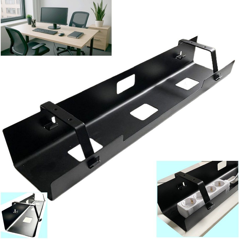 McPower Kabelkanal ST-160/161 Kabelmanagement Kabelkanal schwarz oder weiss (Sparset, Set in schwarz oder weiß), Befestigungswinkel, stabile Metallausführung