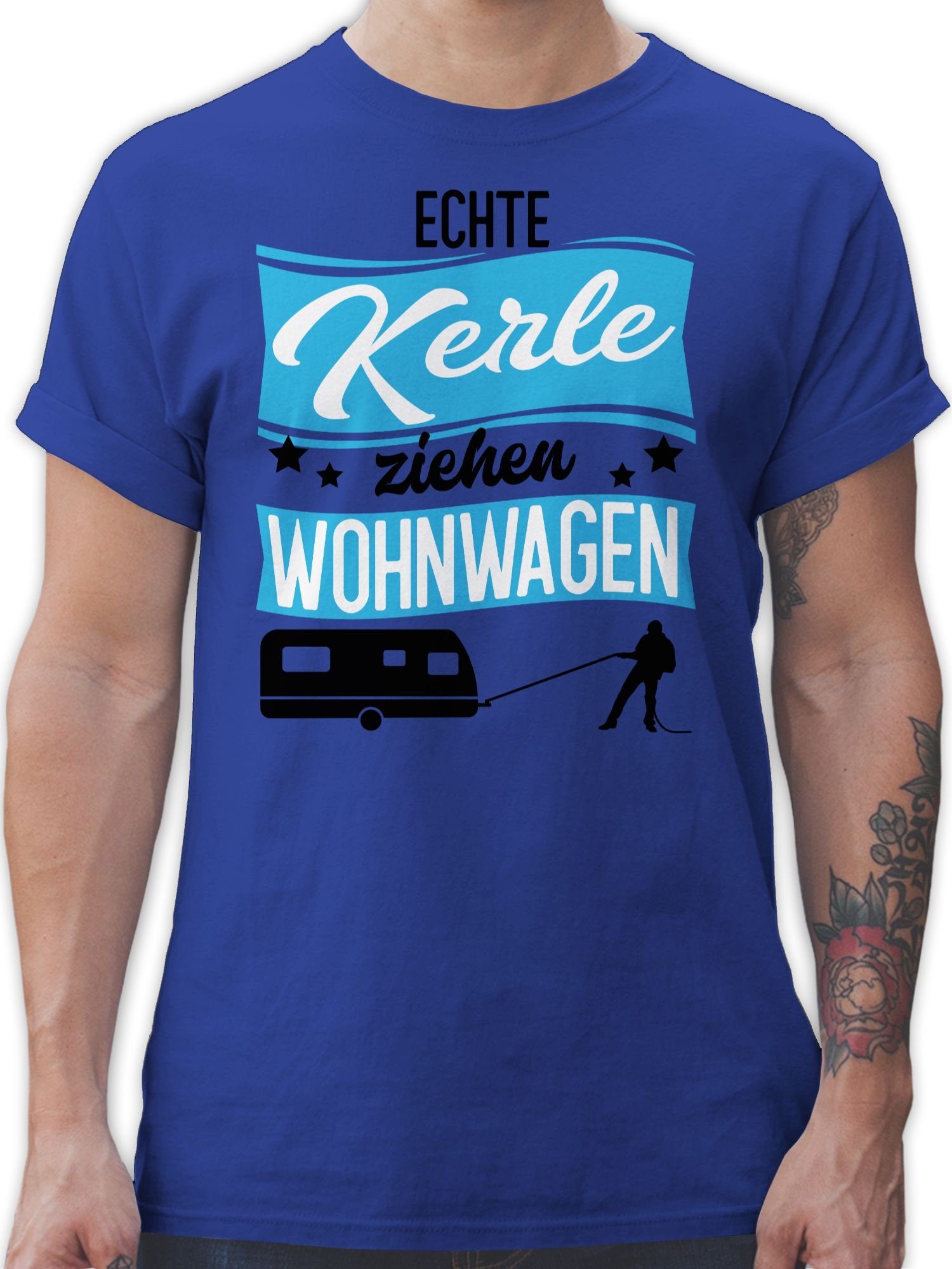 Shirtracer T-Shirt Echte Kerle ziehen Wohnwagen - schwarz/blau Herren & Männer Geschenke 1 Royalblau