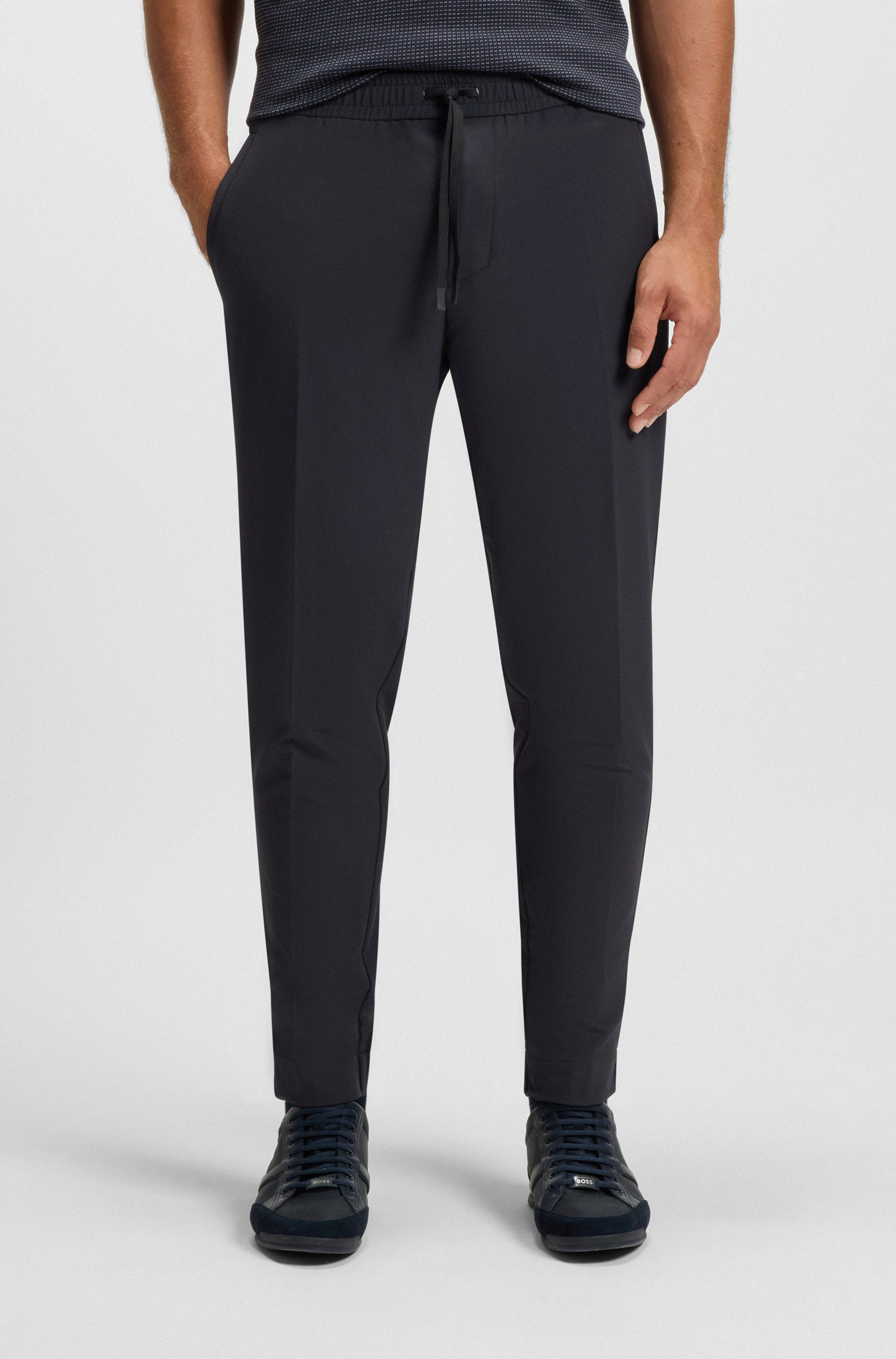 BOSS GREEN Stretch-Hose T Flex mit elastischem Bund und Kordelzug Stretchhose Businesshose