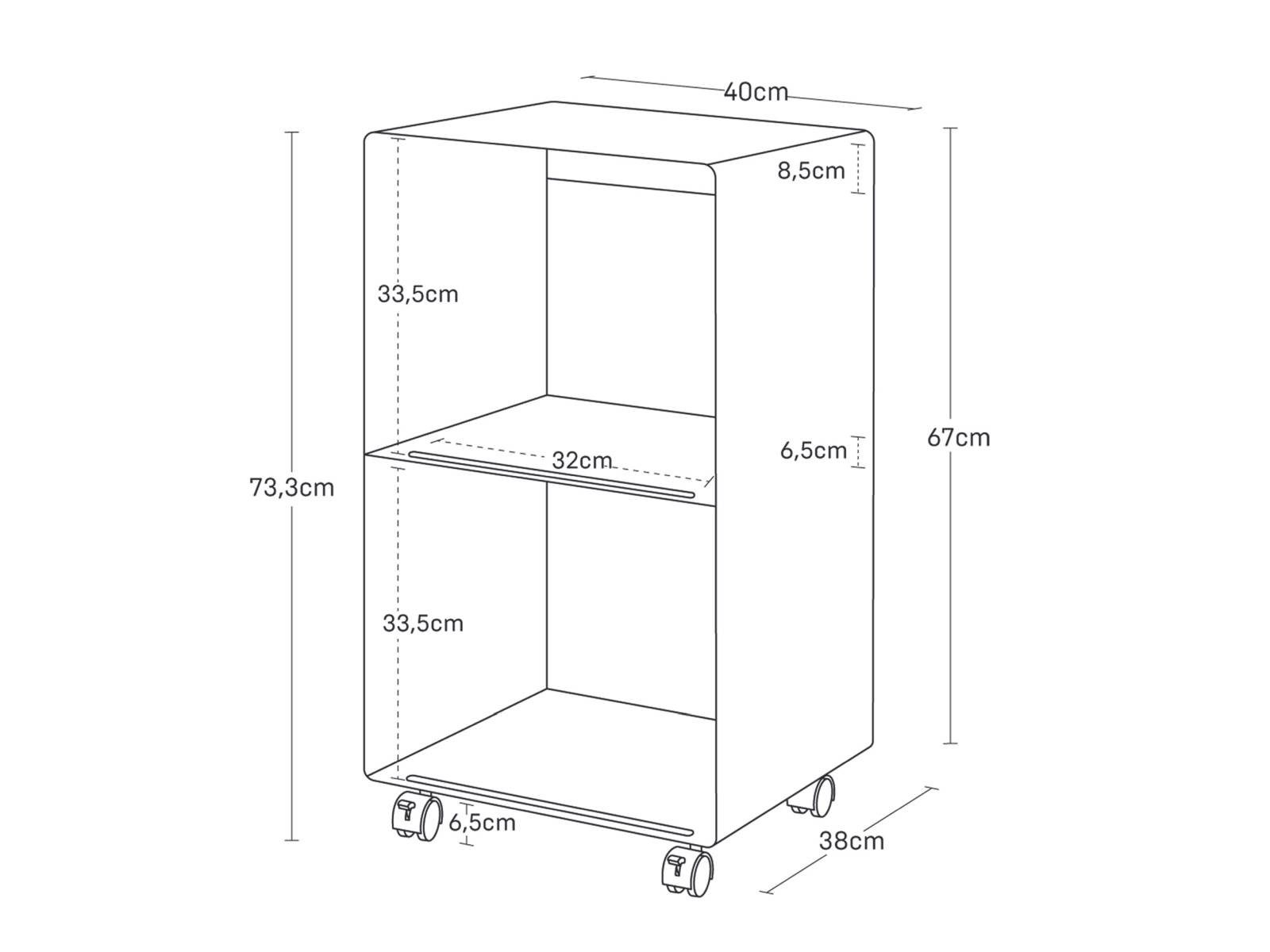 Yamazaki Regal Tower Schallplattenregal 2 Ebenen Metall Aufbewahrung Ständer, - 1-tlg., 2 Ebenen, 4 Rollen, Stellfläche für das Cover der aufgelegten Platte