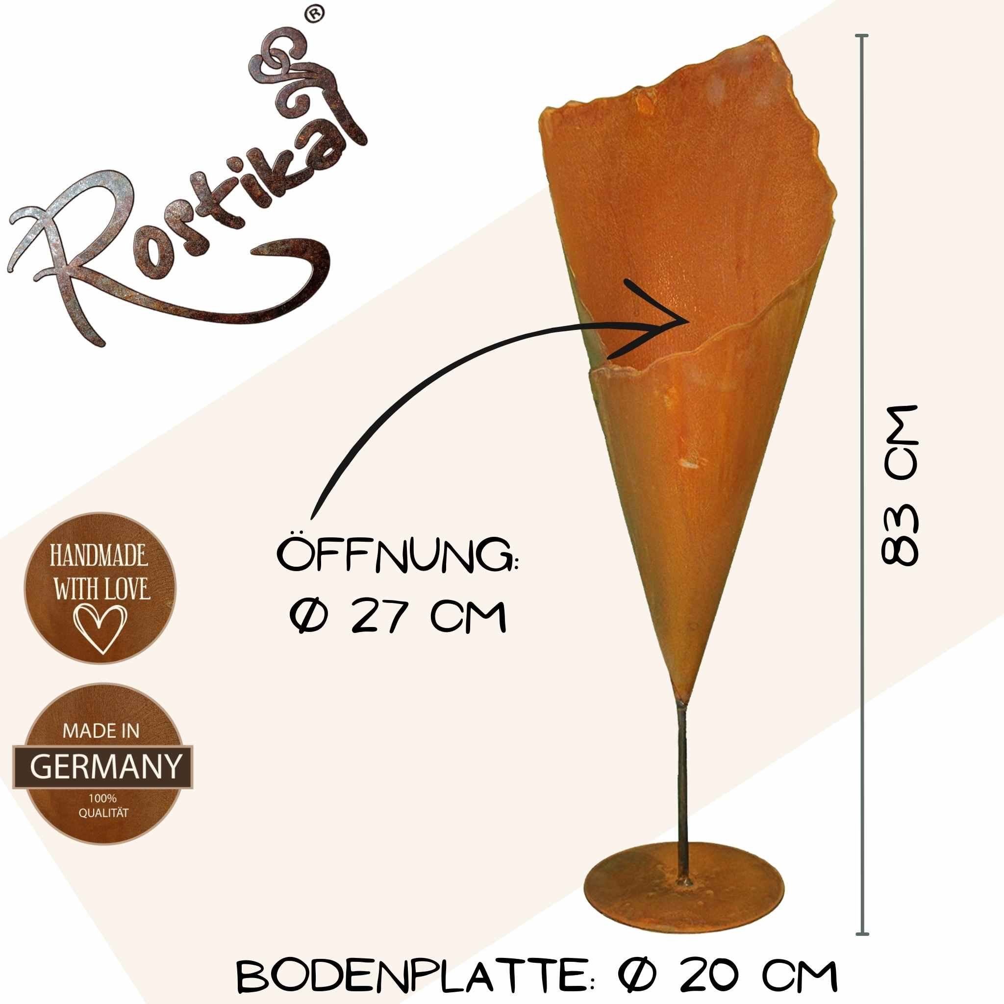 Rostikal Pflanzkübel Pflanzvase Metall Gartendeko Pflanztüte, echter Rost