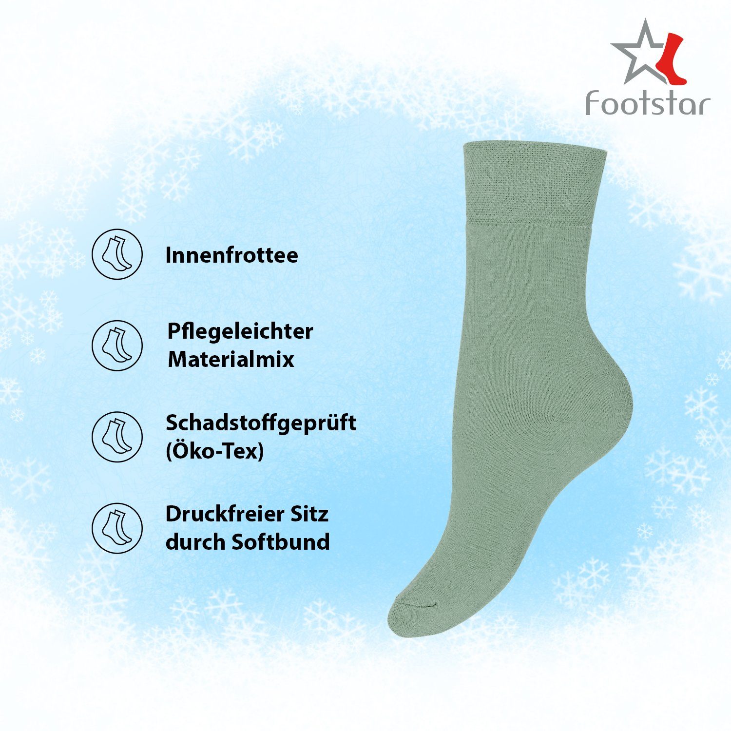Footstar Thermosocken Kinder Winter Socken (8 Paar) Warme Vollfrottee Thermosocken