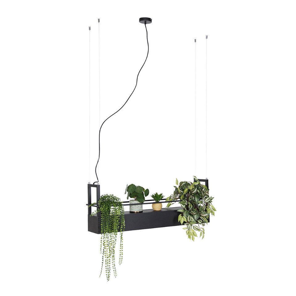 Qazqa Pendelleuchte Cage rack, Dimmbar, LED wechselbar, Extra-Warmweiß, QAZQA Hängeleuchte, gu10, Schwarz, Stahl, Industrie