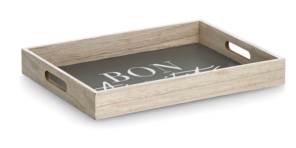 Zeller Present Tablett, MDF, (1-tlg), mit Aufdruck ''Bon Appetit'', 2 Grifflöcher