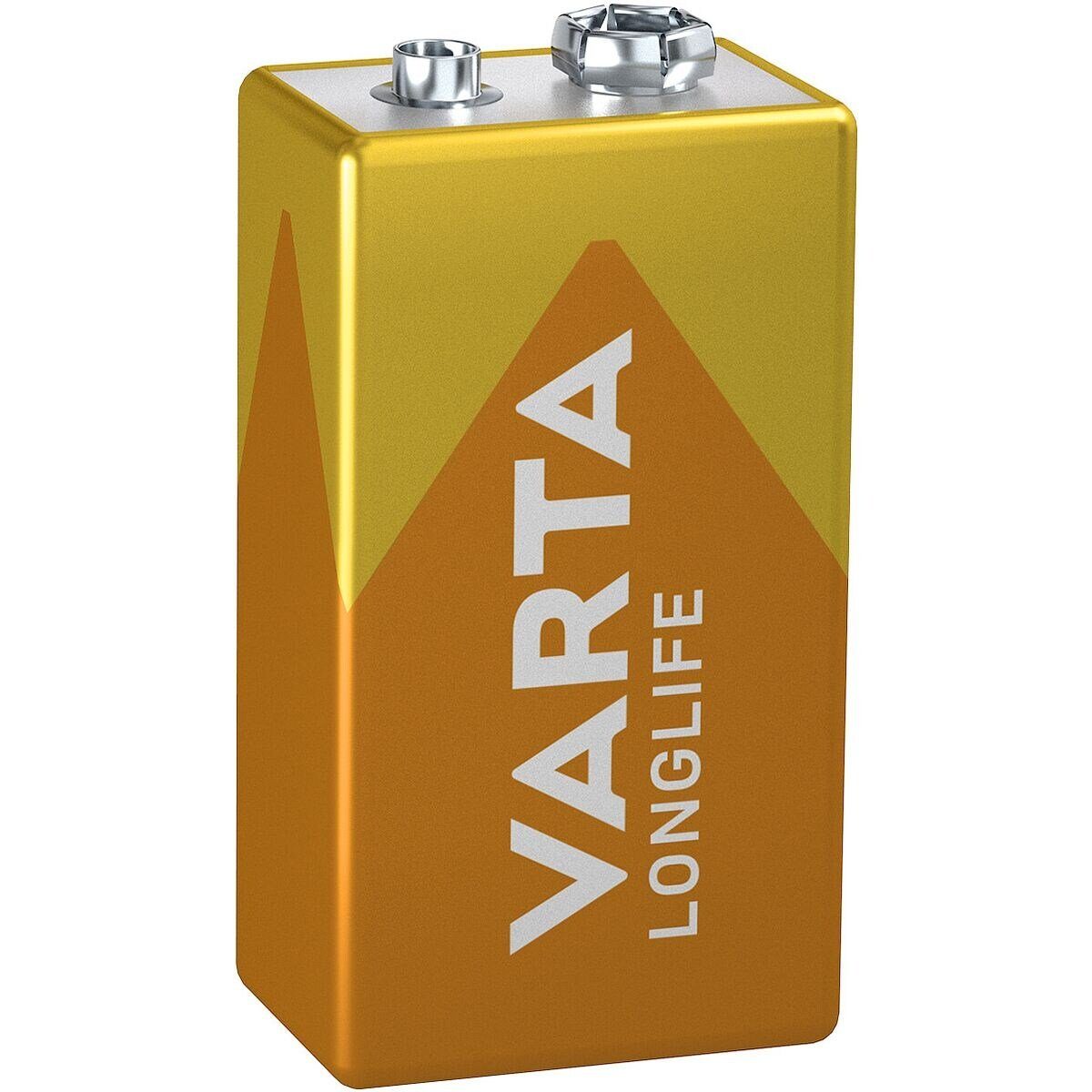 VARTA LONGLIFE Batterie, (9 V, 1 St), E-Block / 6LP3146, 9 V, Alkali