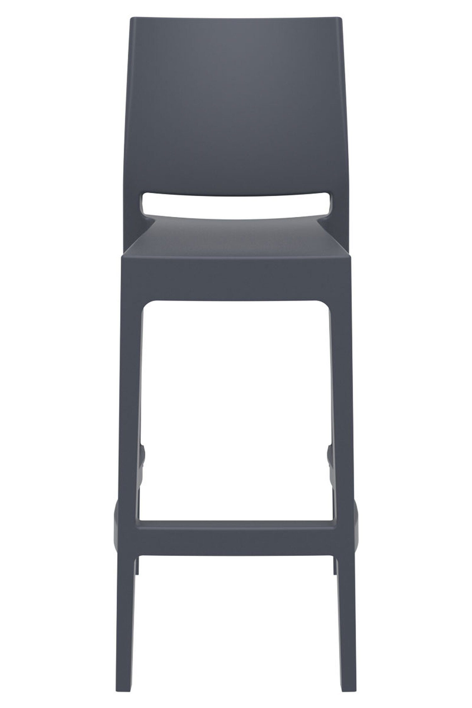 St., Hocker & 2 angenehmer Barhocker - Kunststoff mit für Sitzfläche: - Gestell Theke Fußstütze Kunststoff Küche), TPFLiving Dunkelgrau Maya (Set,