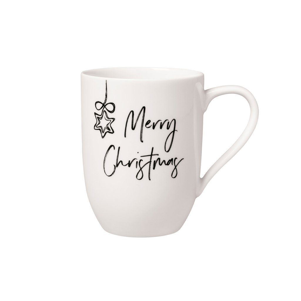 like. by Villeroy & Boch Tasse Statement Henkelbecher Merry Christmas, 1-tlg., Porzellan, Premium Porcelain, mikrow.- & spülm.sicher, Made in Germany