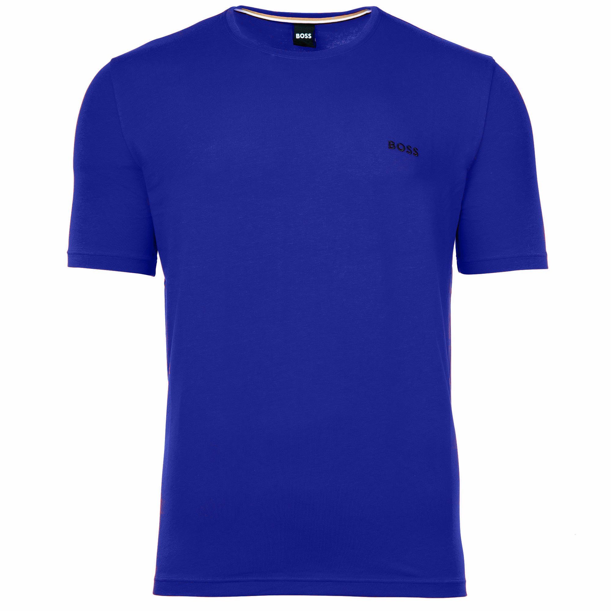 BOSS T-Shirt Herren T-Shirt - Mix & Match, Rundhals, Baumwolle Blau (Bright Blue)