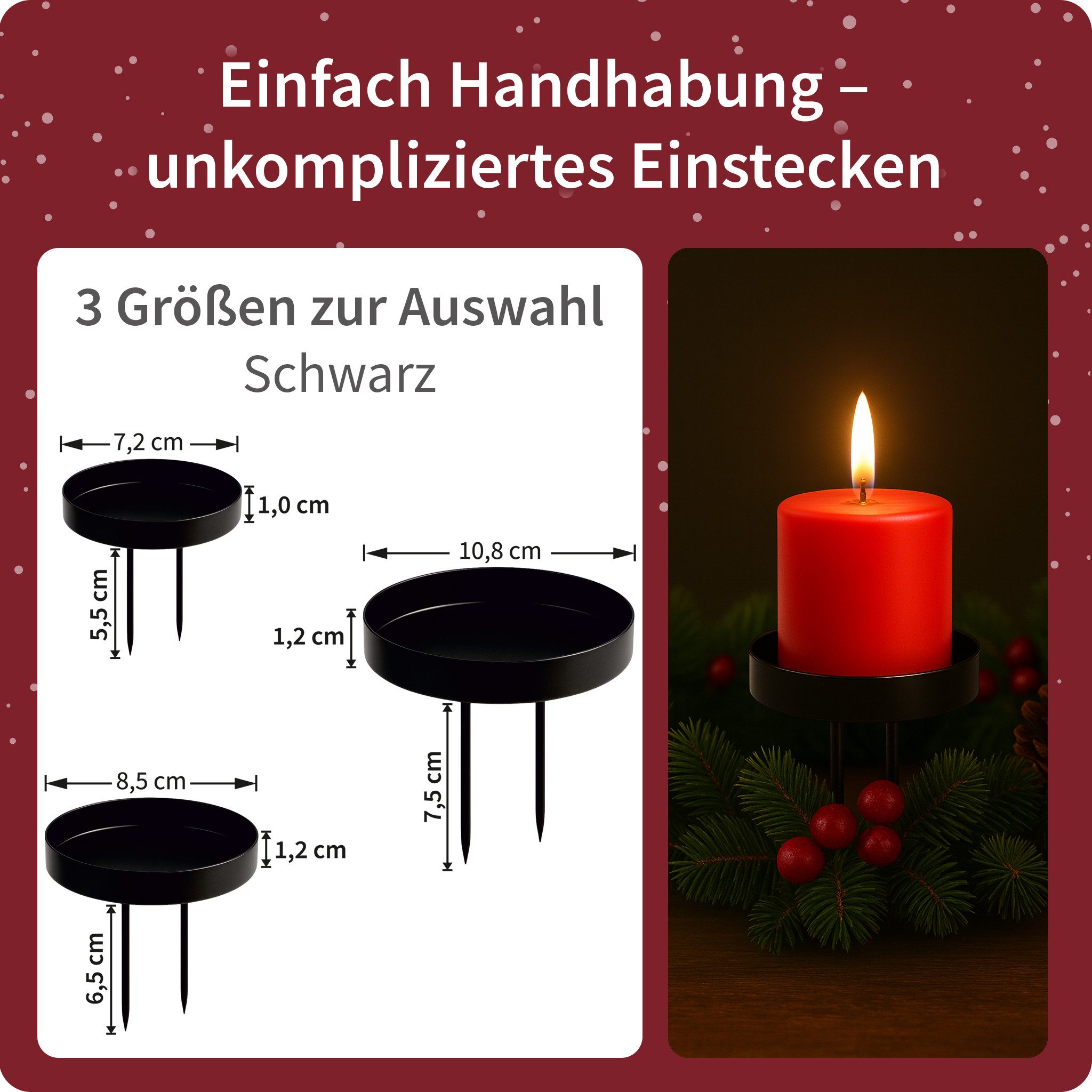 matches21 HOME & HOBBY Kerzenhalter Kerzenteller 4er Set Metall Schwarz Ø 8 günstig online kaufen