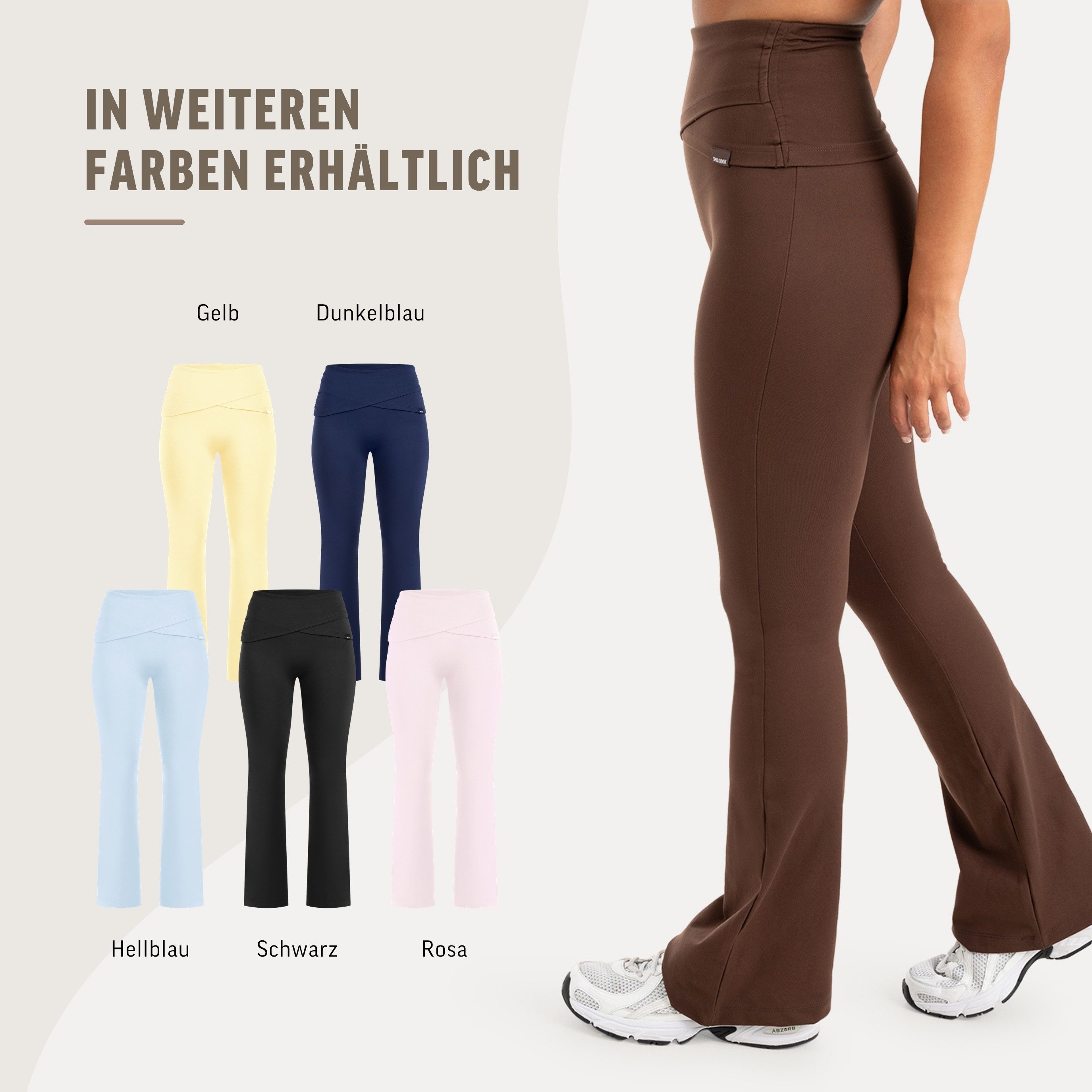 Smilodox Leggings Florea Damen, Schlaghose, Soft Touch & Stretch, für Gym & Alltag Flared Fit, Soft Touch, Blickdicht, Komfortbund – Bild 4 von 5