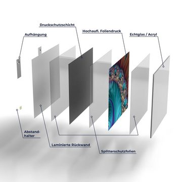 DEQORI Glasbild 'Fantasievolle Farbspirale', 'Fantasievolle Farbspirale', Glas Wandbild Bild schwebend modern