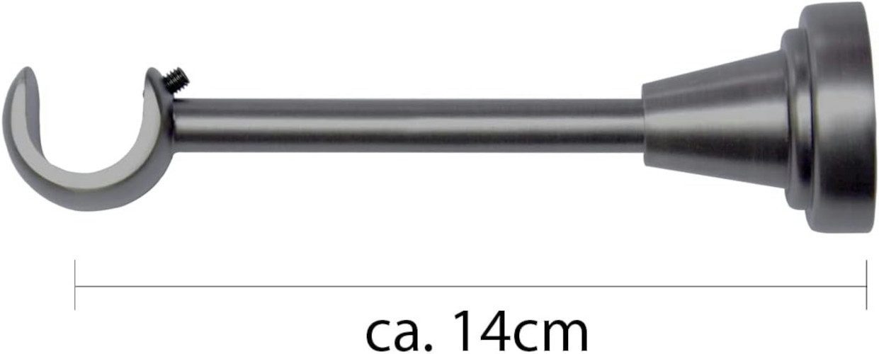 MDEKOR Gardinenstangenhalter für Gardinenstange 19 mm, Wandträger 1-läufig Antik Stahl R-TYP