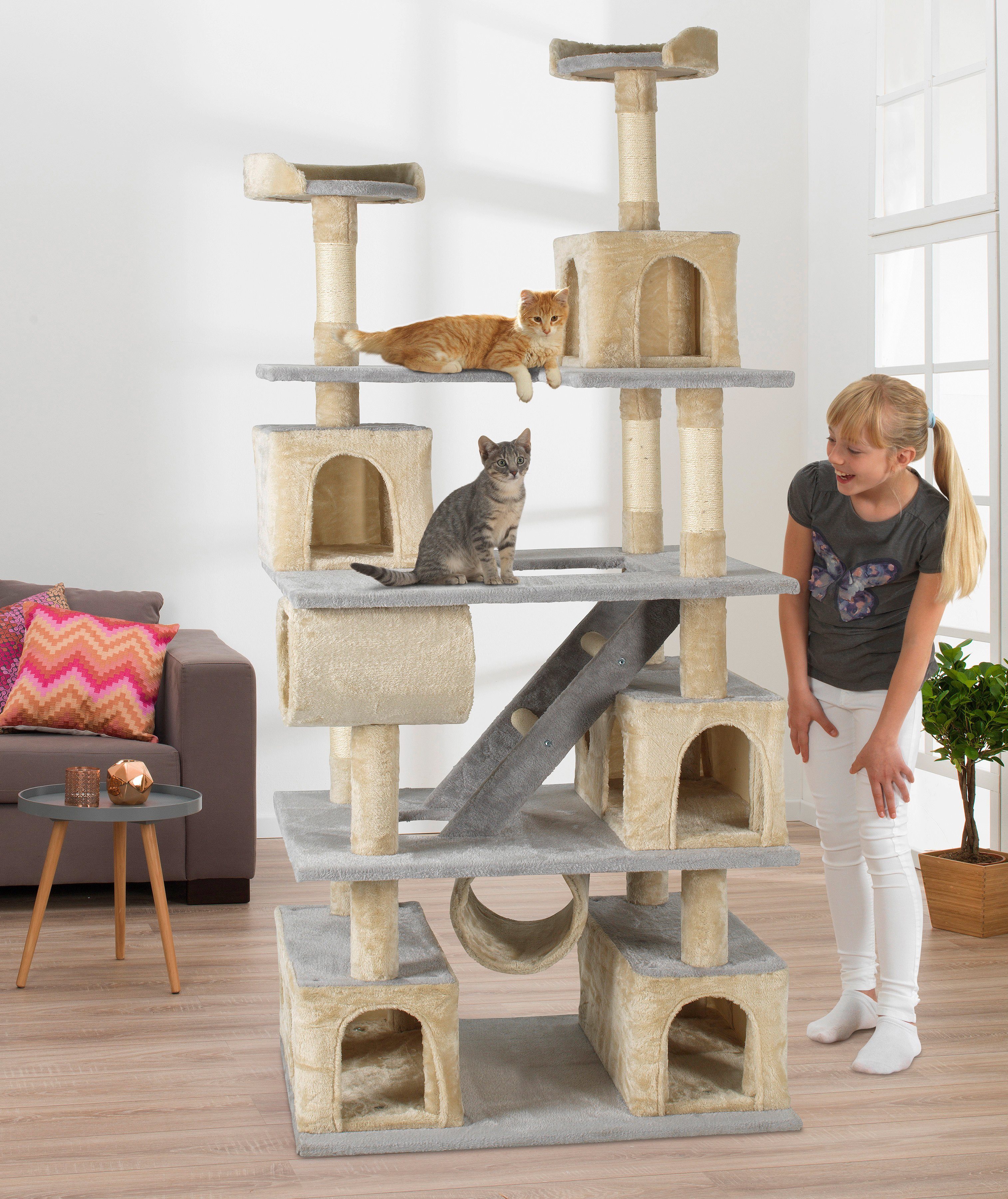 ABUKI Kratzbaum »Fluffy«, BxTxH: 81x61x200 cm | OTTO
