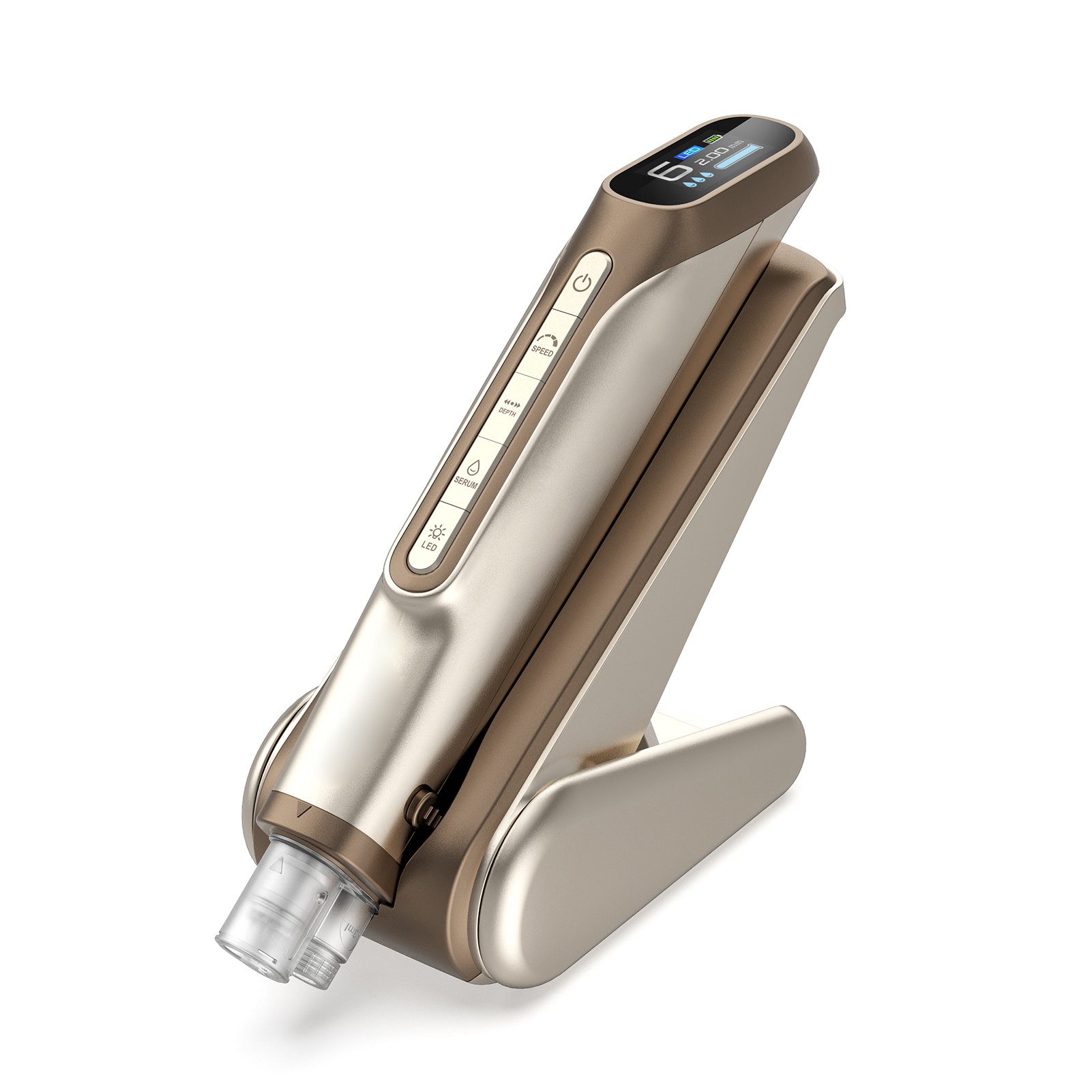 GARRYFIZH Dermaroller Microneedling Pen Derma Pen Microneedling Roller, 6 Geschwindigkeitsstufen, 3 ml Flüssigkeitskapazität
