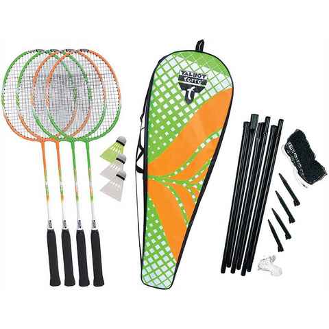 Talbot-Torro Badmintonschläger ATTACKER PLUS, Set mit Netz, 4 Schlägern & 3 Bällen