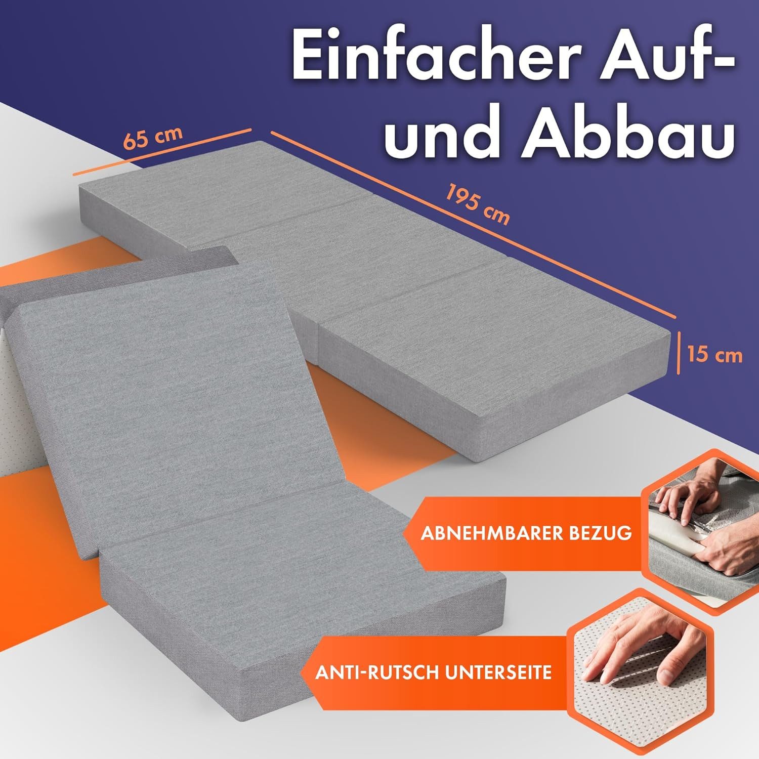 Klappmatratze Gästematratze Klappbar Mittel Hart H3, günstig online kaufen
