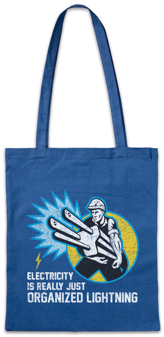 Beuteltasche Electricity Is Just Organized Lightning IV Stofftasche Elektriker
