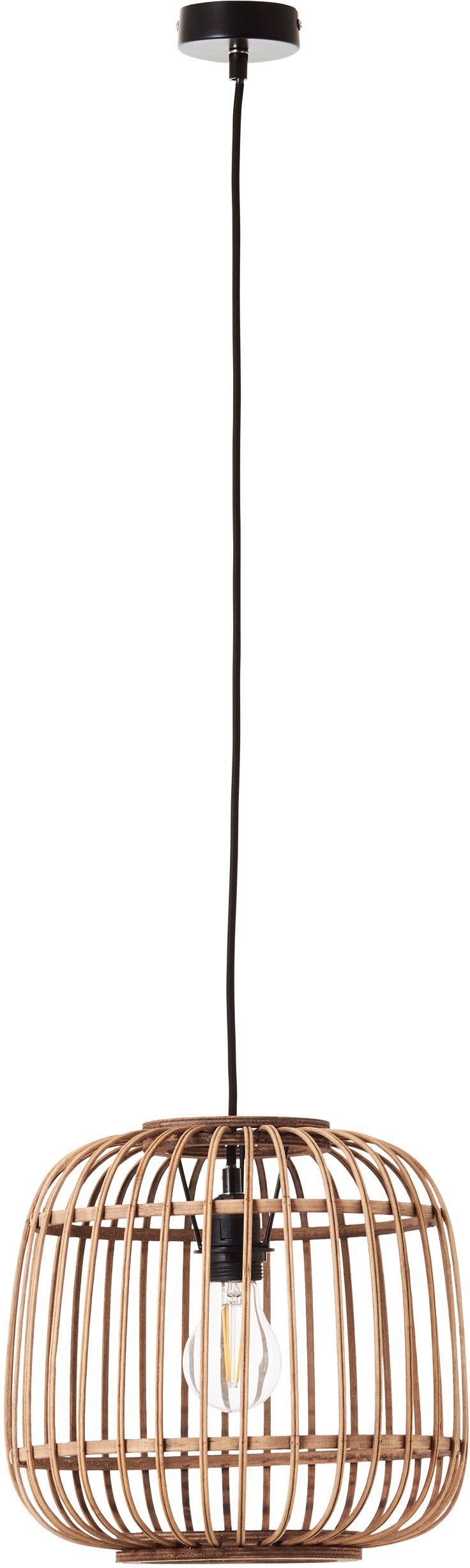 [Herausforderung, Nr. 1 zu sein!] Home affaire - 32cm Hängelampe mit kürzbar Pendelleuchte ohne Kabel Schirm aus Leuchtmittel, Grazay, Durchmesser, Rattan