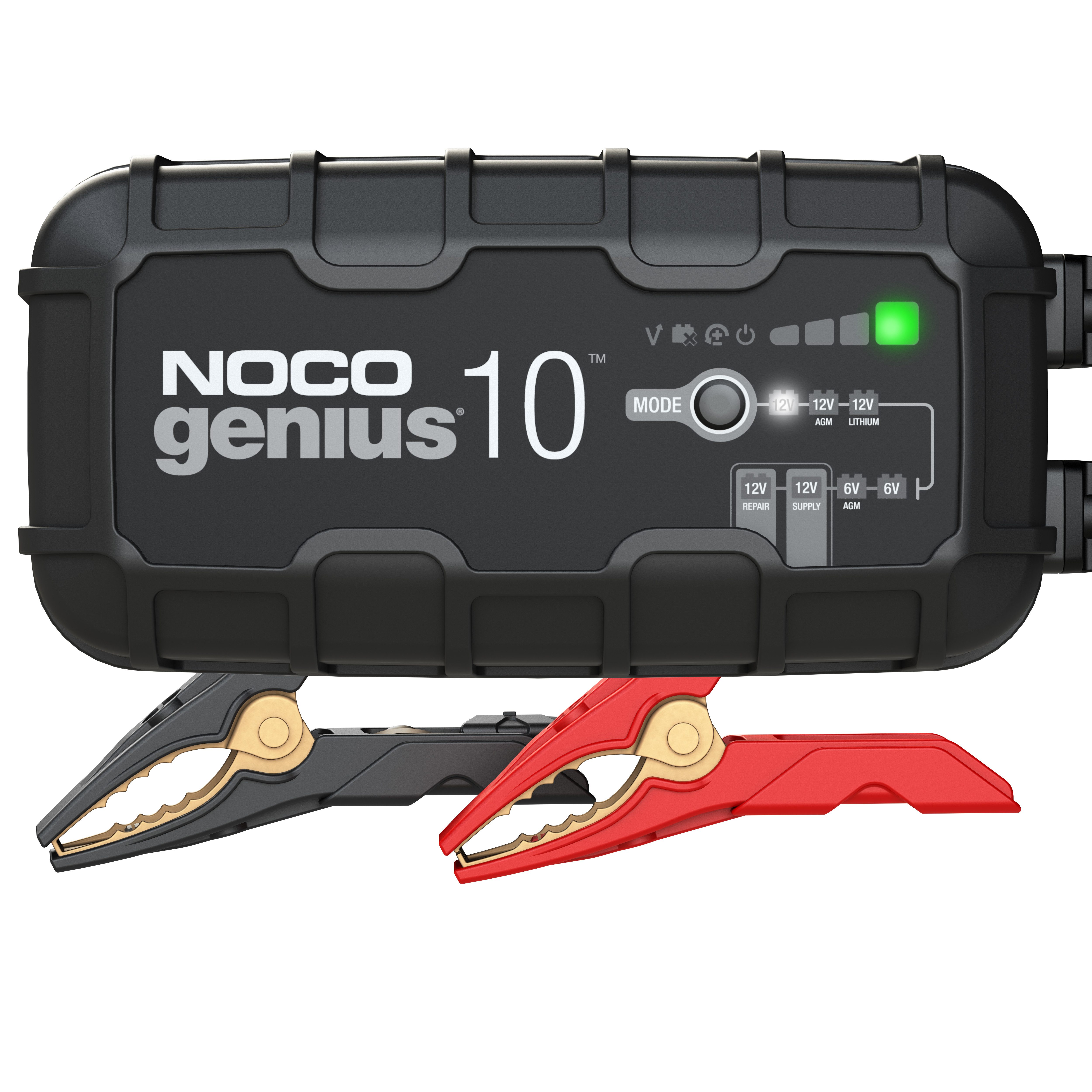 Noco NOCO GENIUS10EU 6V/12V 10A Batterieladegerät Autobatterie-Ladegerät (5000 mA, Packung, 4-tlg., incl. Zubehör, Vollautomatischer Ladevorgang)