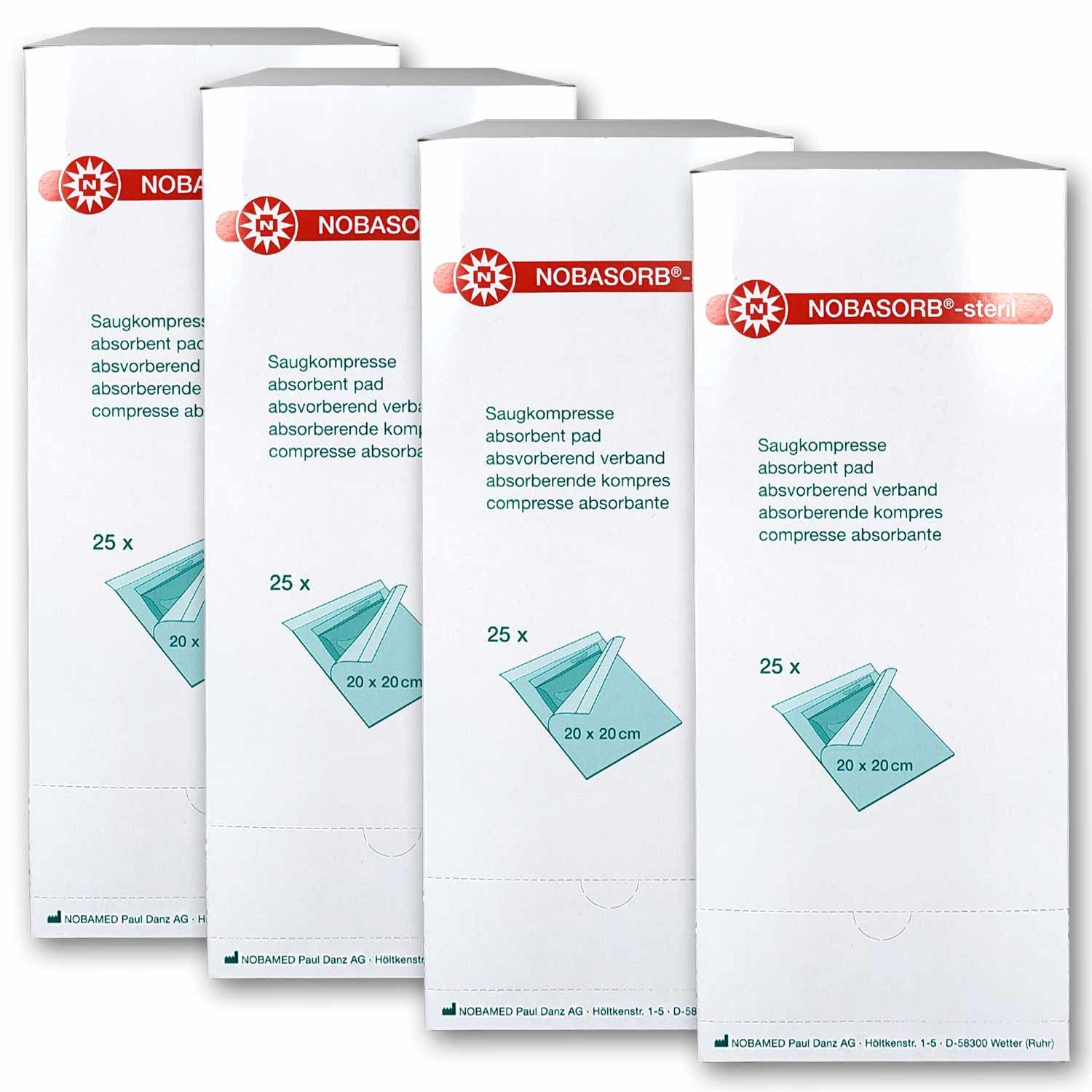 Nobamed Wundpflaster NOBAMED NOBASORB steril Saugkompresse 20 x 20 cm 100 Stück
