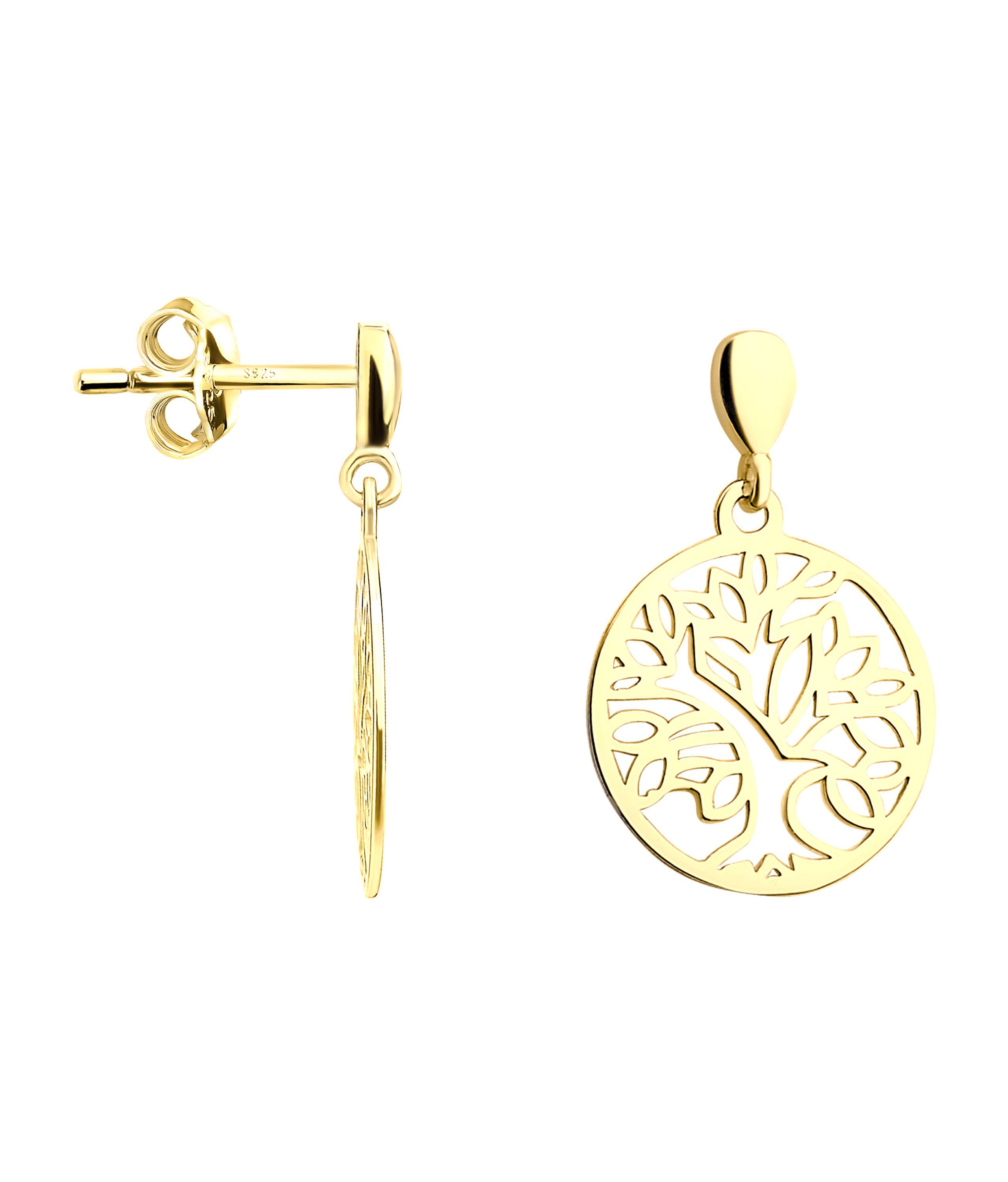 Sofia Milani Paar Ohrstecker Baum des Lebens, 925 Silber Damen Schmuck - E1082
