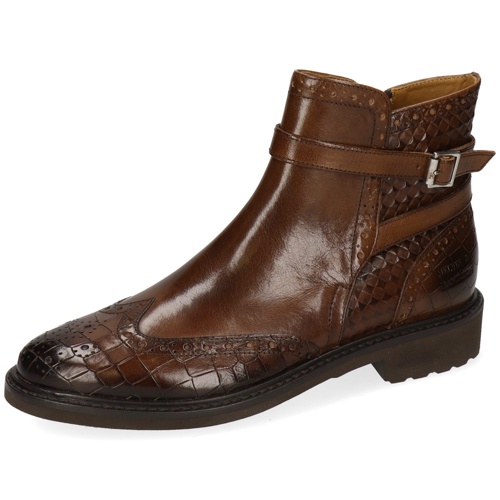 Melvin & Hamilton Selina 25 Leder-Jodhpur Boots für Damen Stiefelette Flache Absätze, Echtes Leder, Vegetabile Gerbung
