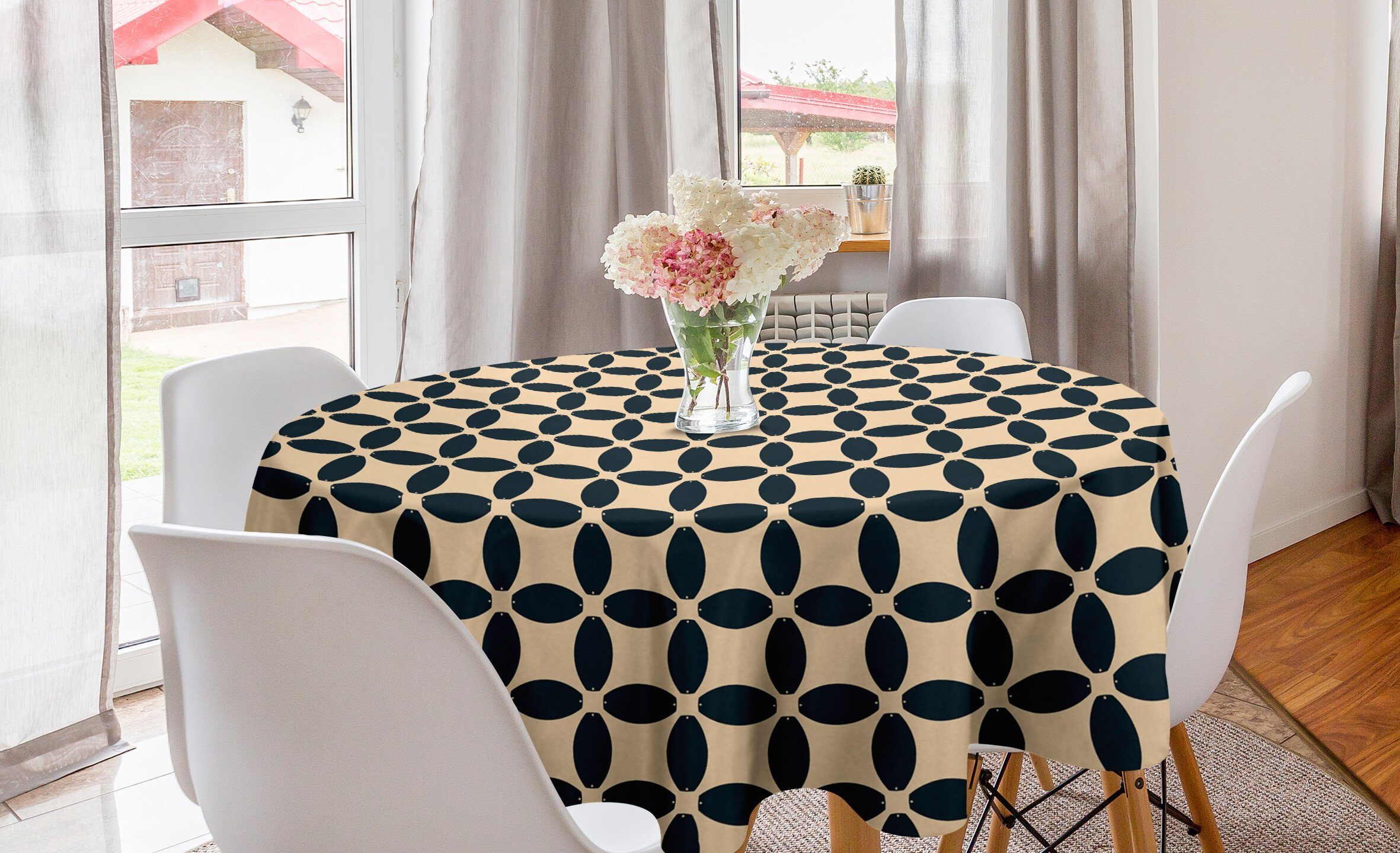 Abakuhaus Tischdecke Kreis Tischdecke inspiriert Esszimmer Abdeckung Innen für Dekoration, Damast Küche Klassisch