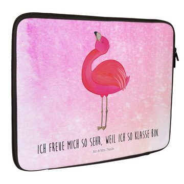 Mr. & Mrs. Panda Laptop-Hülle Flamingo stolz - Aquarell Pink - Geschenk, Tasche, Selbstliebe, Noteb
