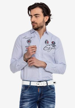 Cipo & Baxx Langarmhemd mit trendigen Stickereien