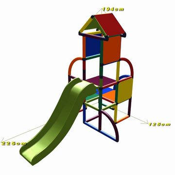 move and stic Klettergerüst TONI Spielturm mit Rutsche für Kleinkinder für Indoor und Outdoor, (259 tlg. Set), zerlegter Bausatz incl. Aufbauanleitung