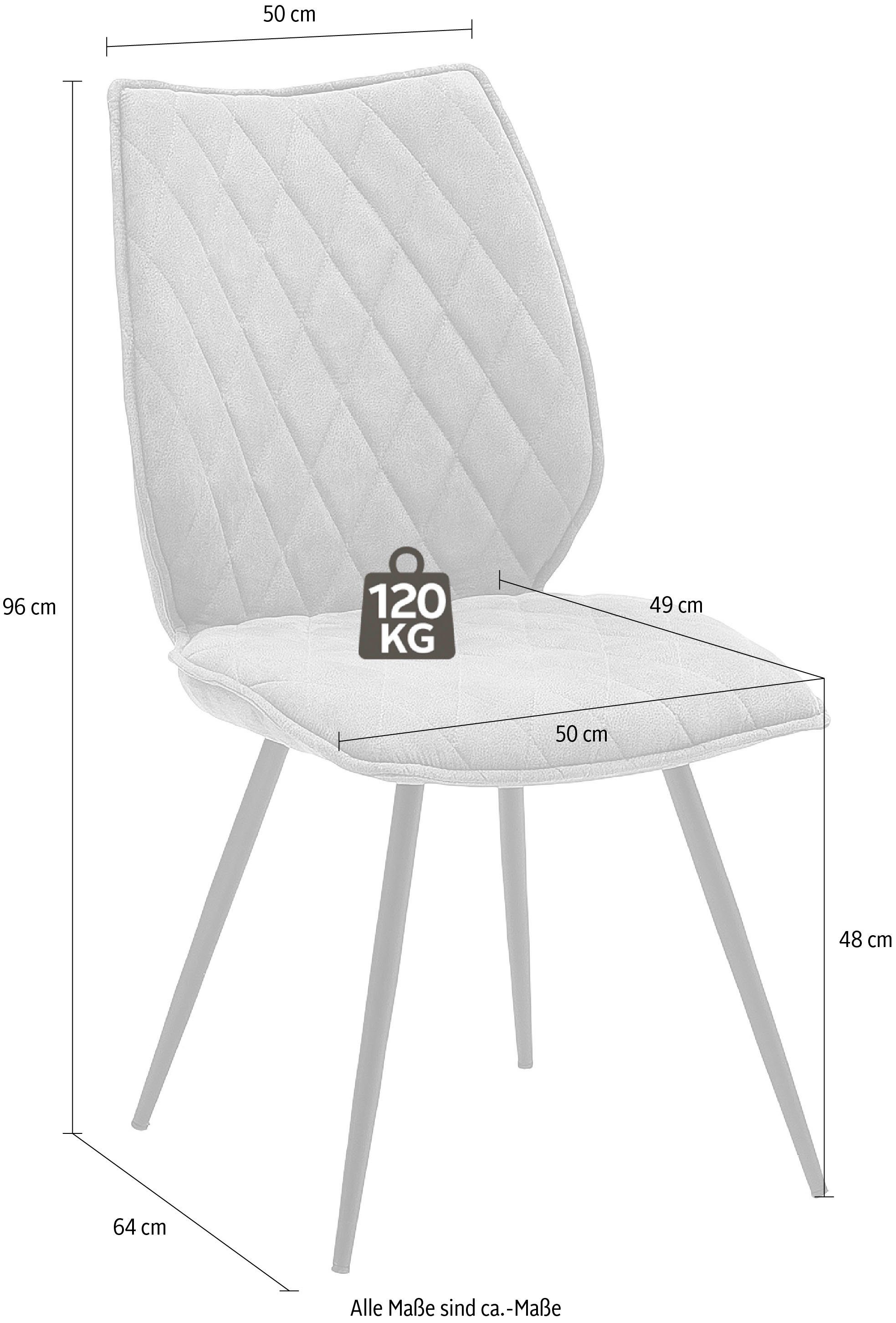 MCA cm, 120 (2 Set Sand mit 2-er Navarra 48 kg Stoffbezug, St), Komfortsitzhöhe furniture 4-Fußstuhl belastbar Sand bis |