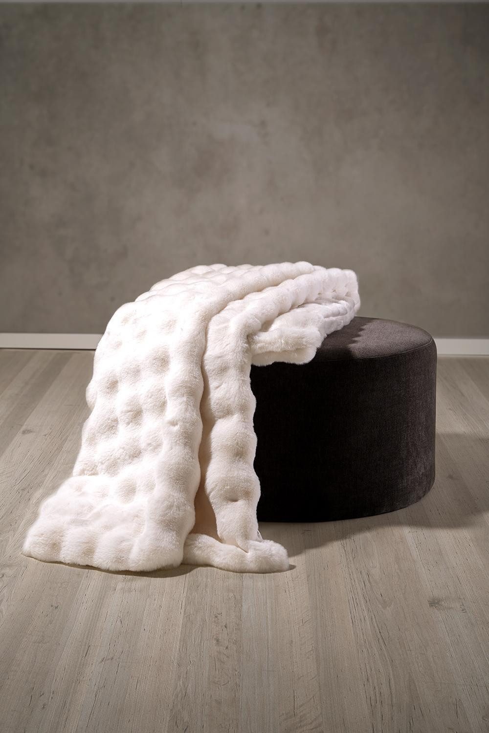 Wohndecke, 150 x 200 cm, Elfenbeinfarben, Polyester, Home4You, Waschbar bis günstig online kaufen