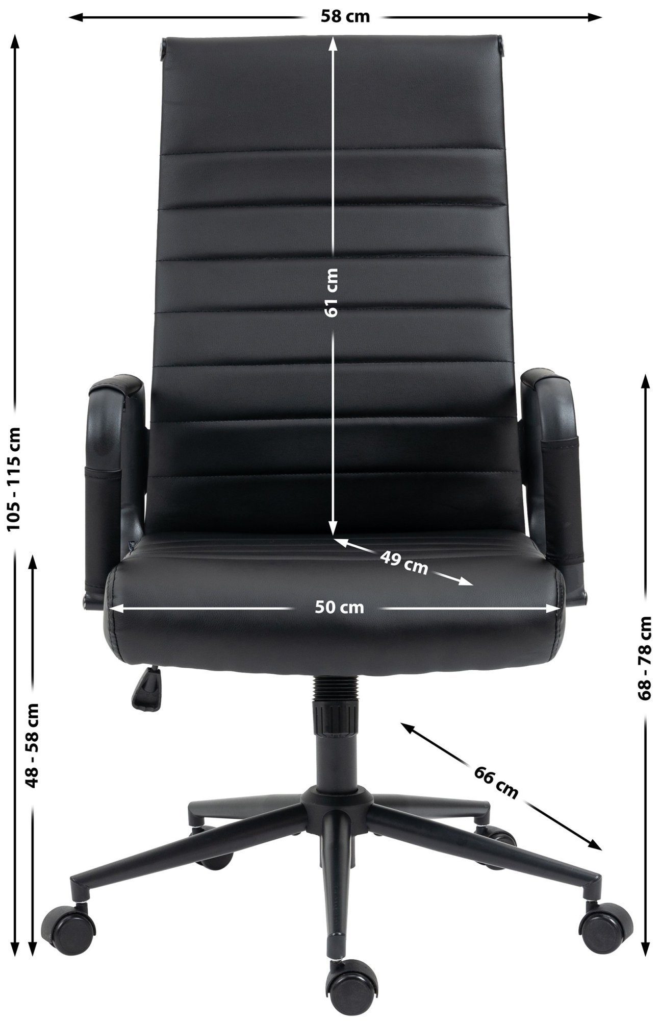 CLP Bürostuhl Bürostuhl mit Wippfunktion bis 135 kg (1er), dreh- & höhenverstellbar – Bild 2 von 5