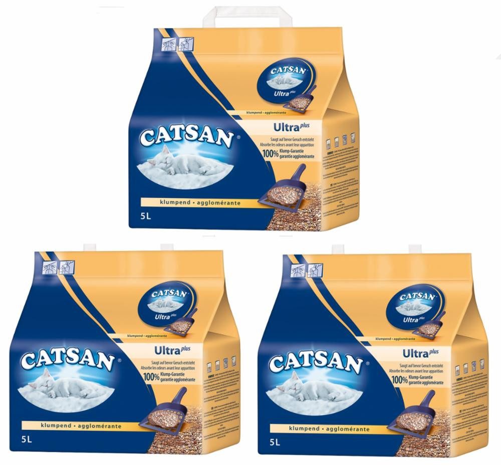 Katzenstreu Ultra Plus Klumpstreu 3 x 5l (15l)