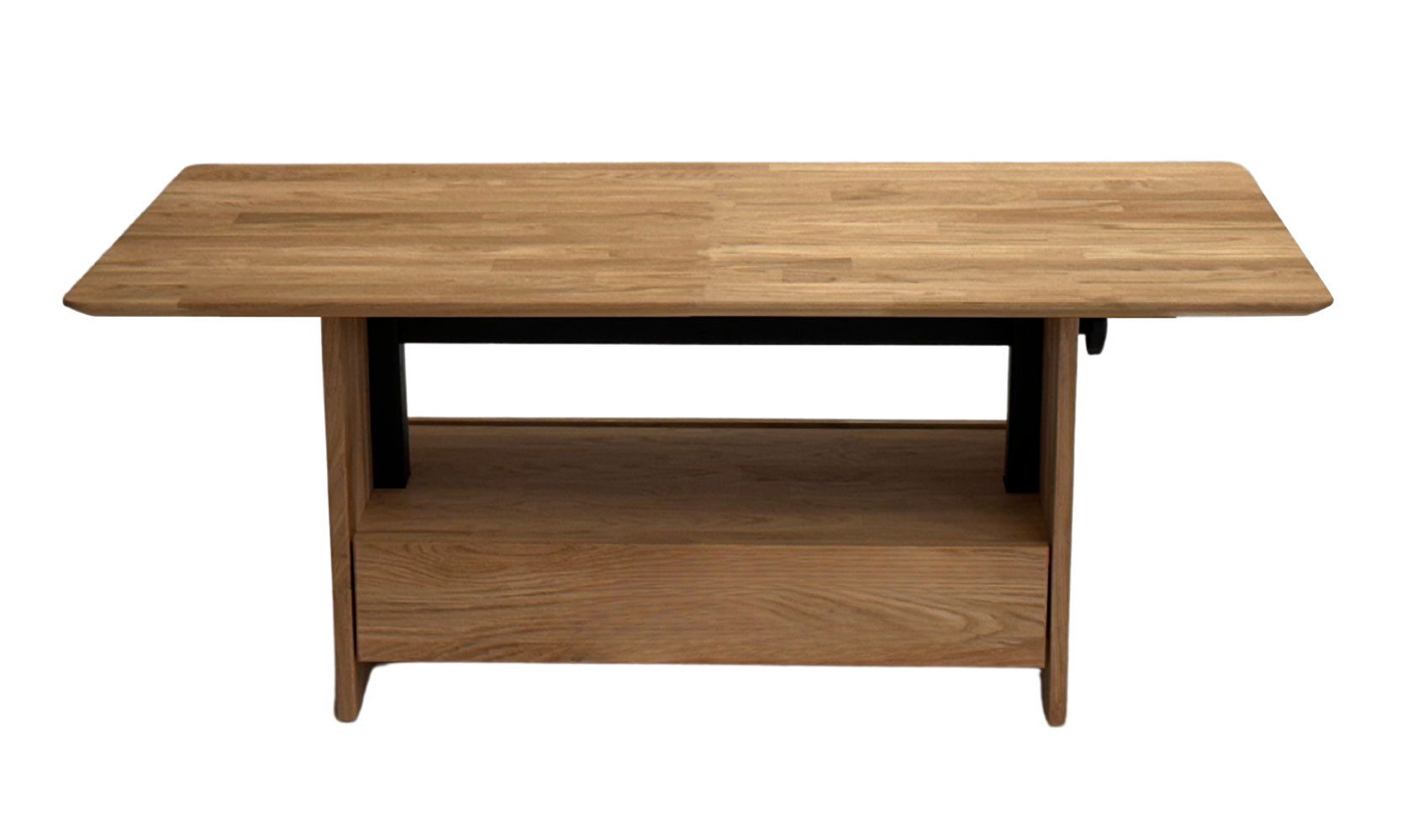 Feldmann-Wohnen Couchtisch C-24/S (Massivholz, höhenverstellbar, mit Schublade, 1-St., moderne Optik, Massivholz, höhenverstellbar, mit Schublade), 110x62x46-62cm höhenverstellbar Eiche geölt Massivholz