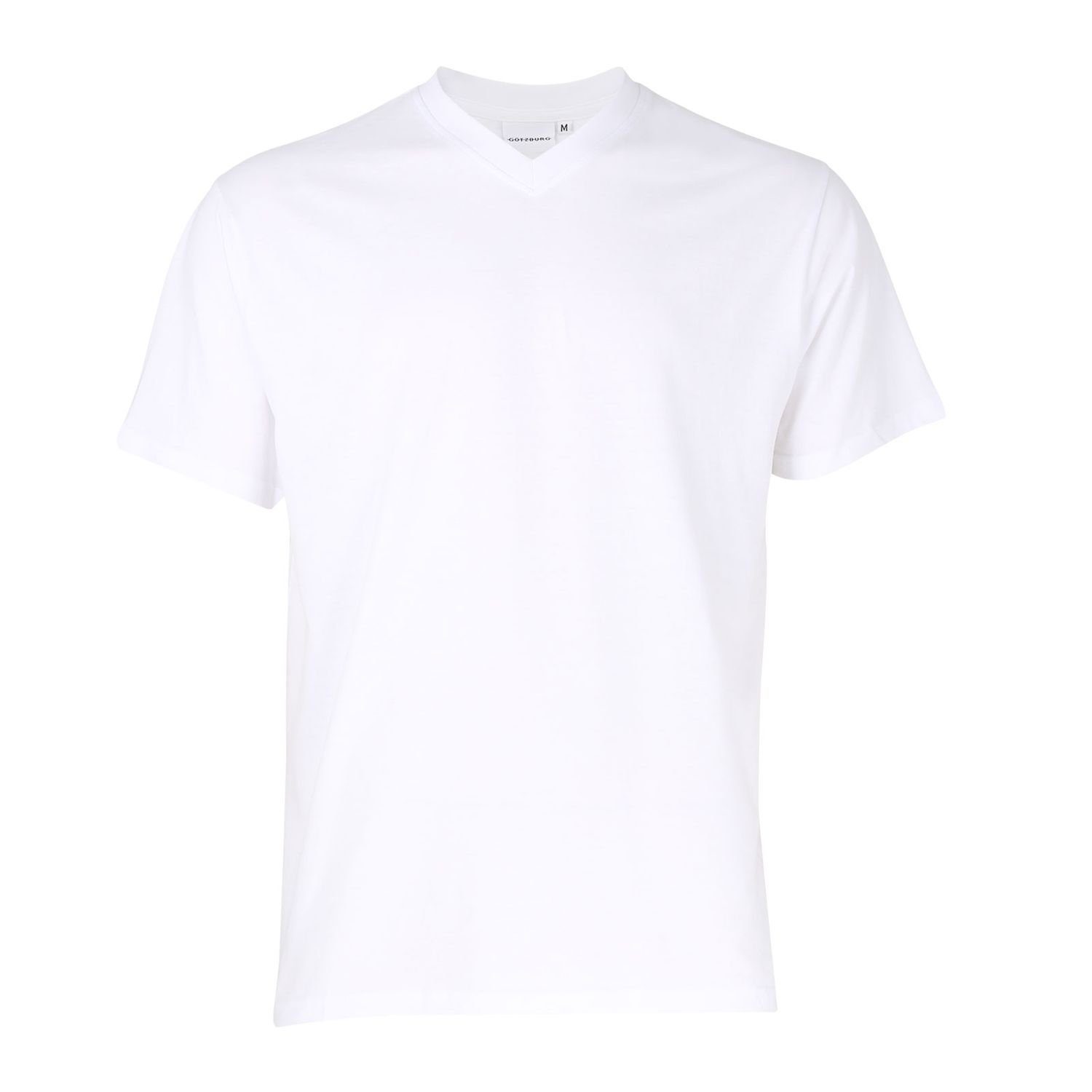 GÖTZBURG T-Shirt Premium-Qualität Weiß Pack (4-tlg) 4er V-Ausschnitt, im mit kurzarm