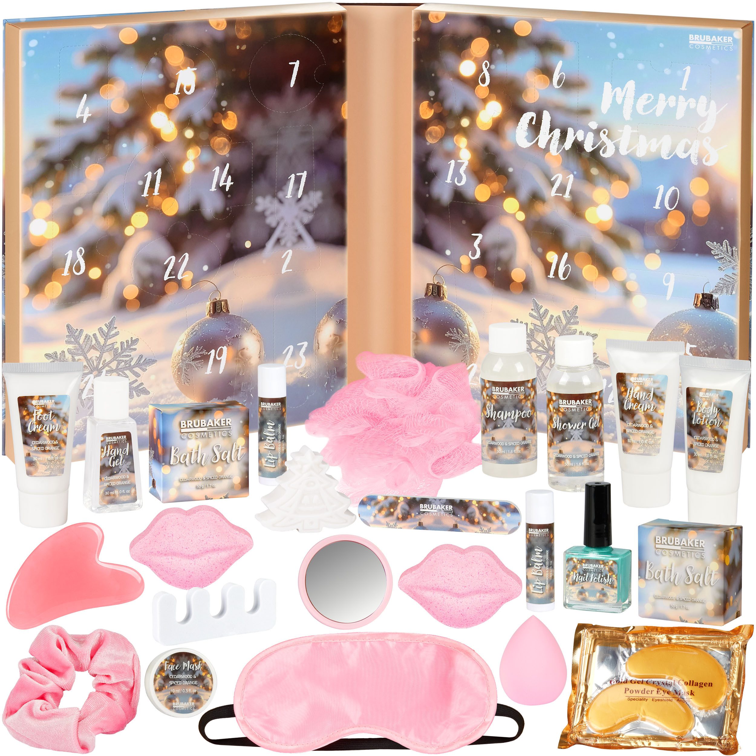 BRUBAKER Косметический адвент-календарь XXL Календари 2025 - Der Große Wellness Weihnachtskalender (Zum Aufklappen mit 24 Beauty Überraschungen, 1-tlg), Spa & Kosmetik Kalender in Buch-Form für Frauen und Mädchen