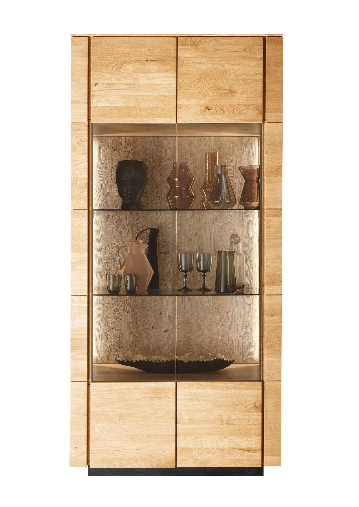 Woodroom Standvitrine Zwettl Wohnzimmerschrank, Schrank mit Glastüren