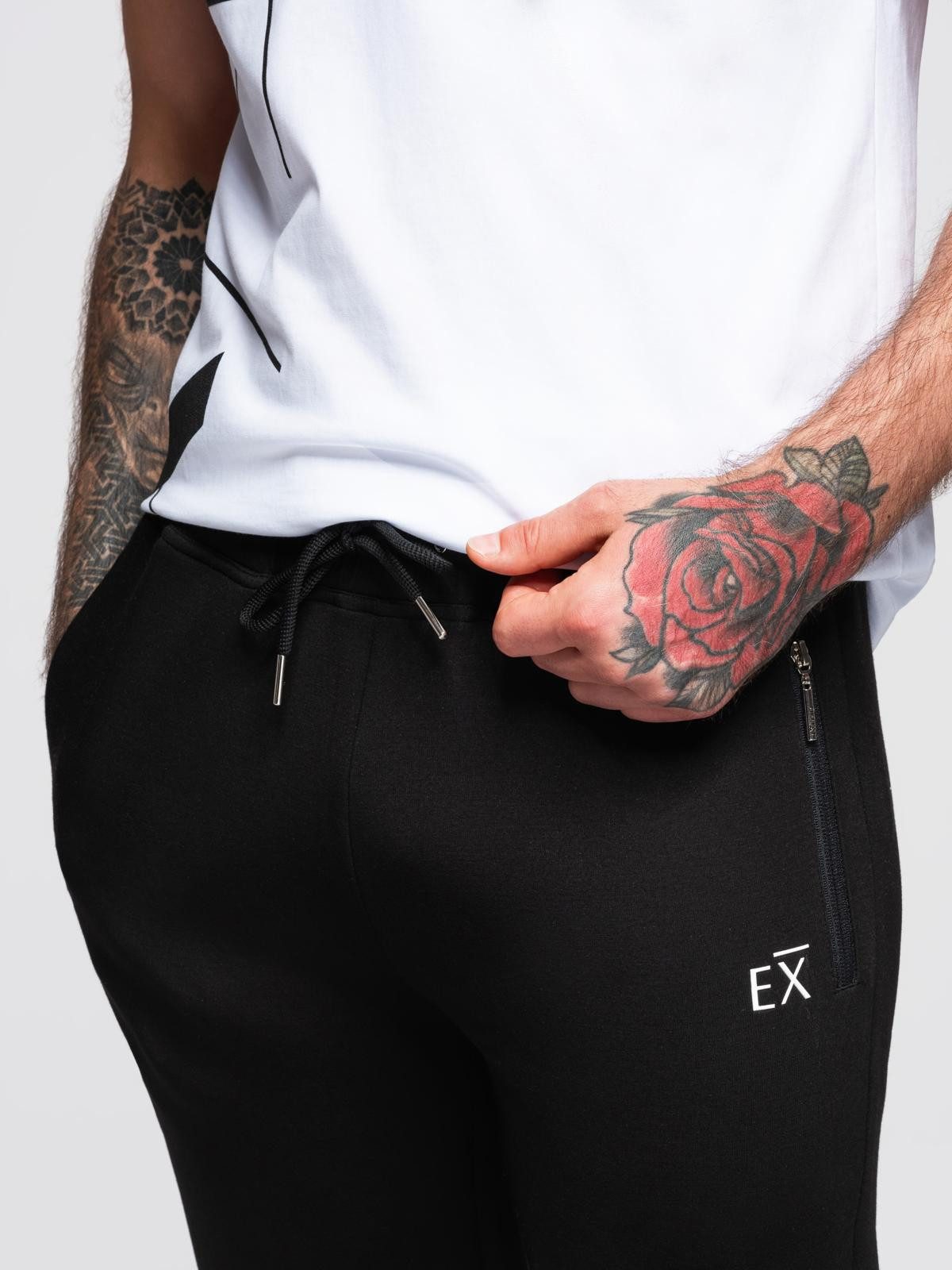 OMBRE Sweathose Jogginghose mit Bündchen und gummiertem Print