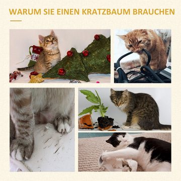 PawHut Kratzbaum, Kratzbaum mit Hängematte Katzenbaum Kletterbaum mit Spin-Ball Grau