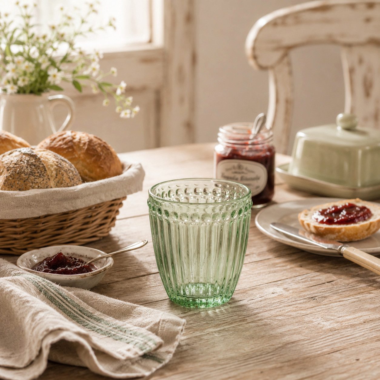 Greengate Glas GreenGate Wasserglas Alice Hellgrün
