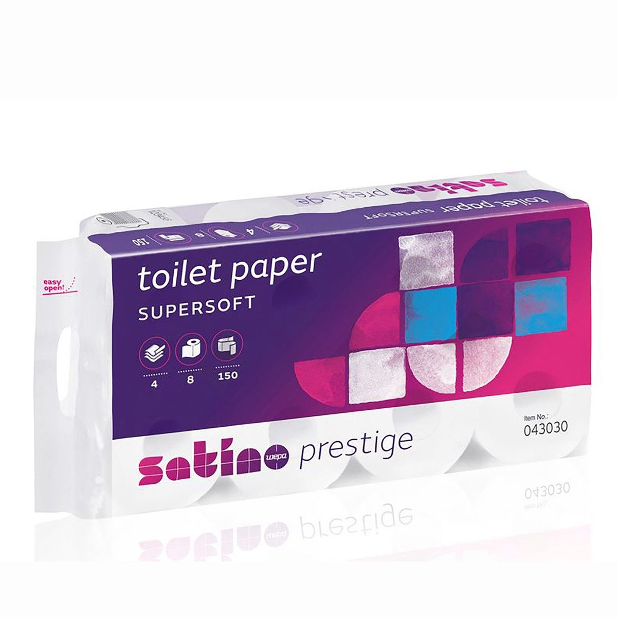 WEPA Styropor-Teil Toilettenpapier SuperSoft 4-lagig 8x150 Blatt