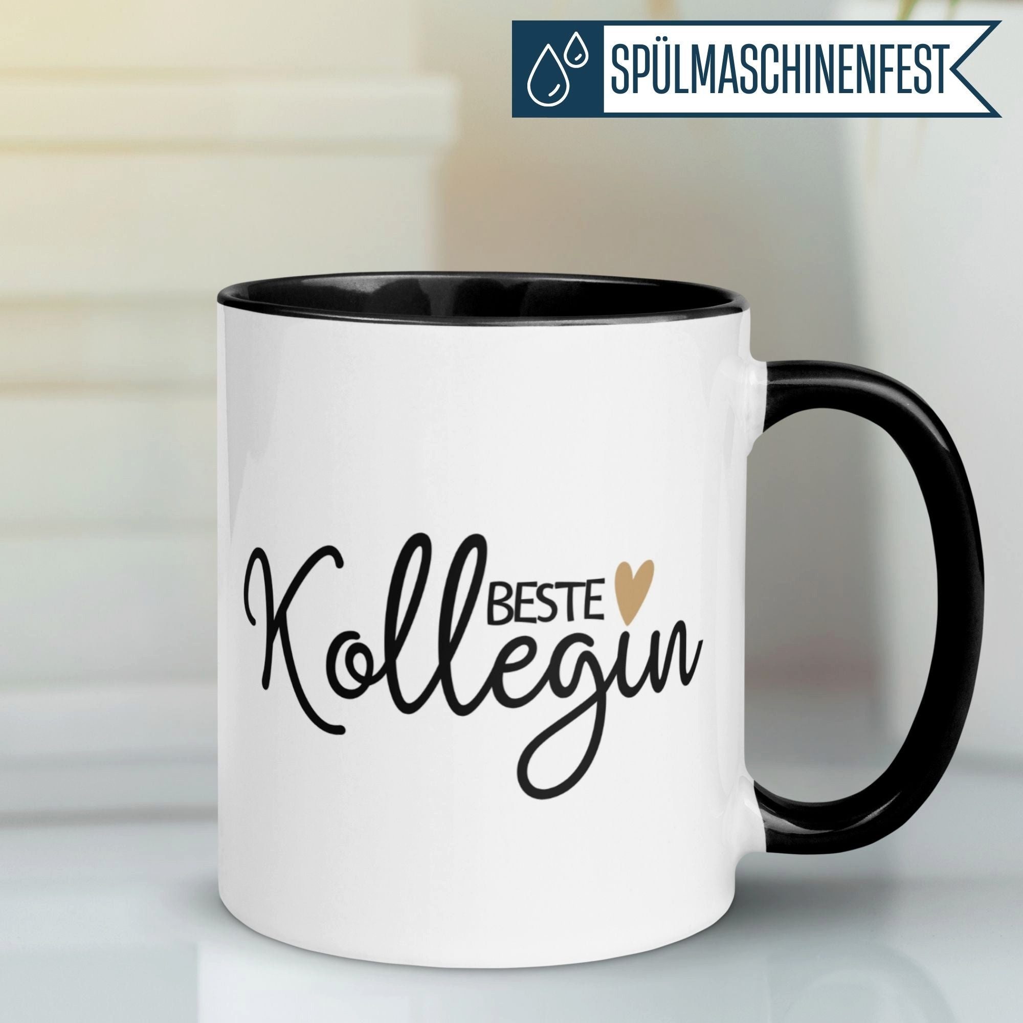 Momentals Tasse Kollegin – Beste Kollegin mit Herz – Geschenk Abschied Arbeitskollegin, Gratis Versand · Links-&Rechtshänder · Spülmaschinenfest