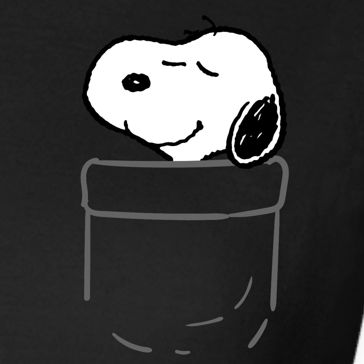 Spreadshirt T-Shirt Peanuts Snoopy In A Pocket Taschen-Design Frauen T-Shirt (1-tlg) Slim Fit, fällt klein aus